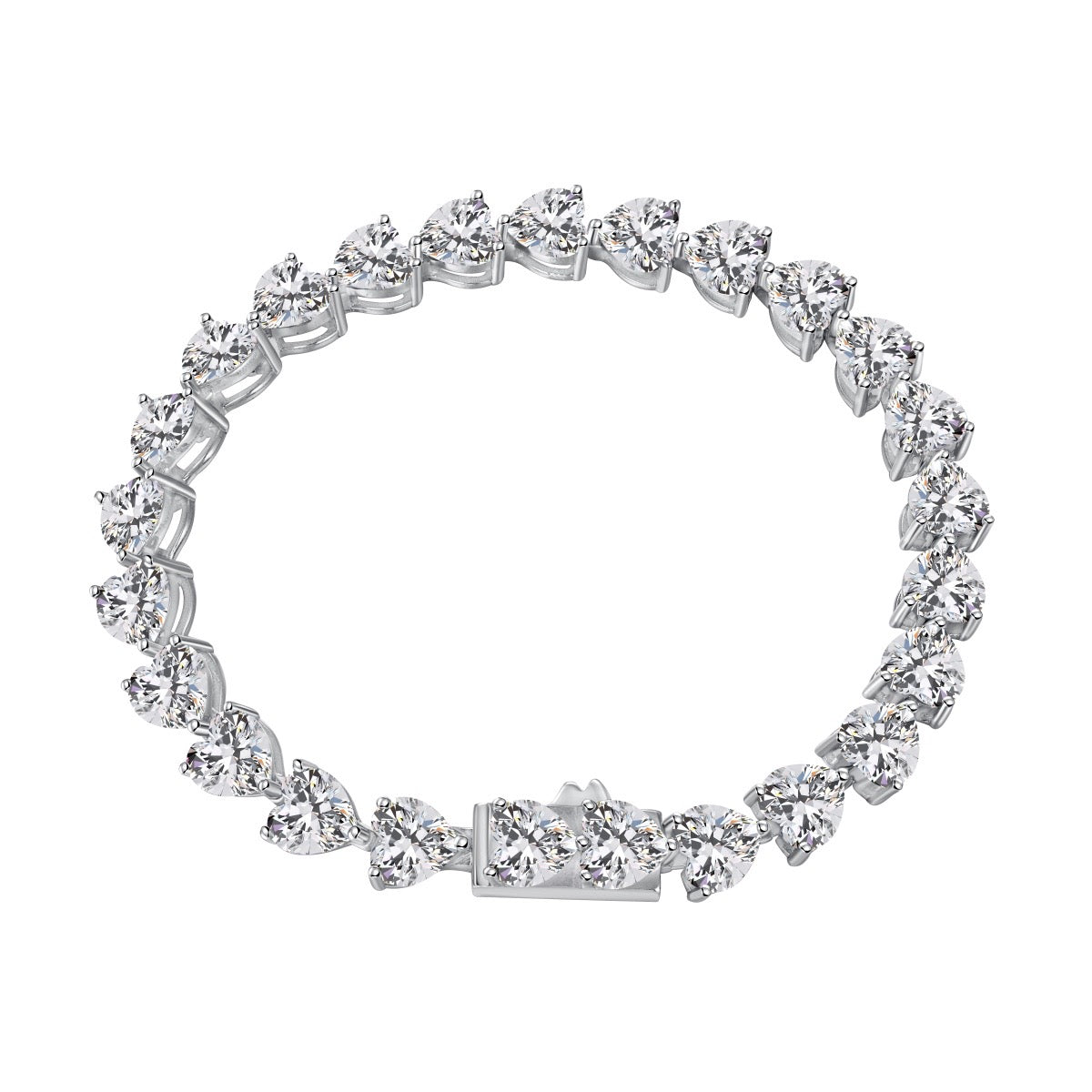Bracciale con cuori trasparenti