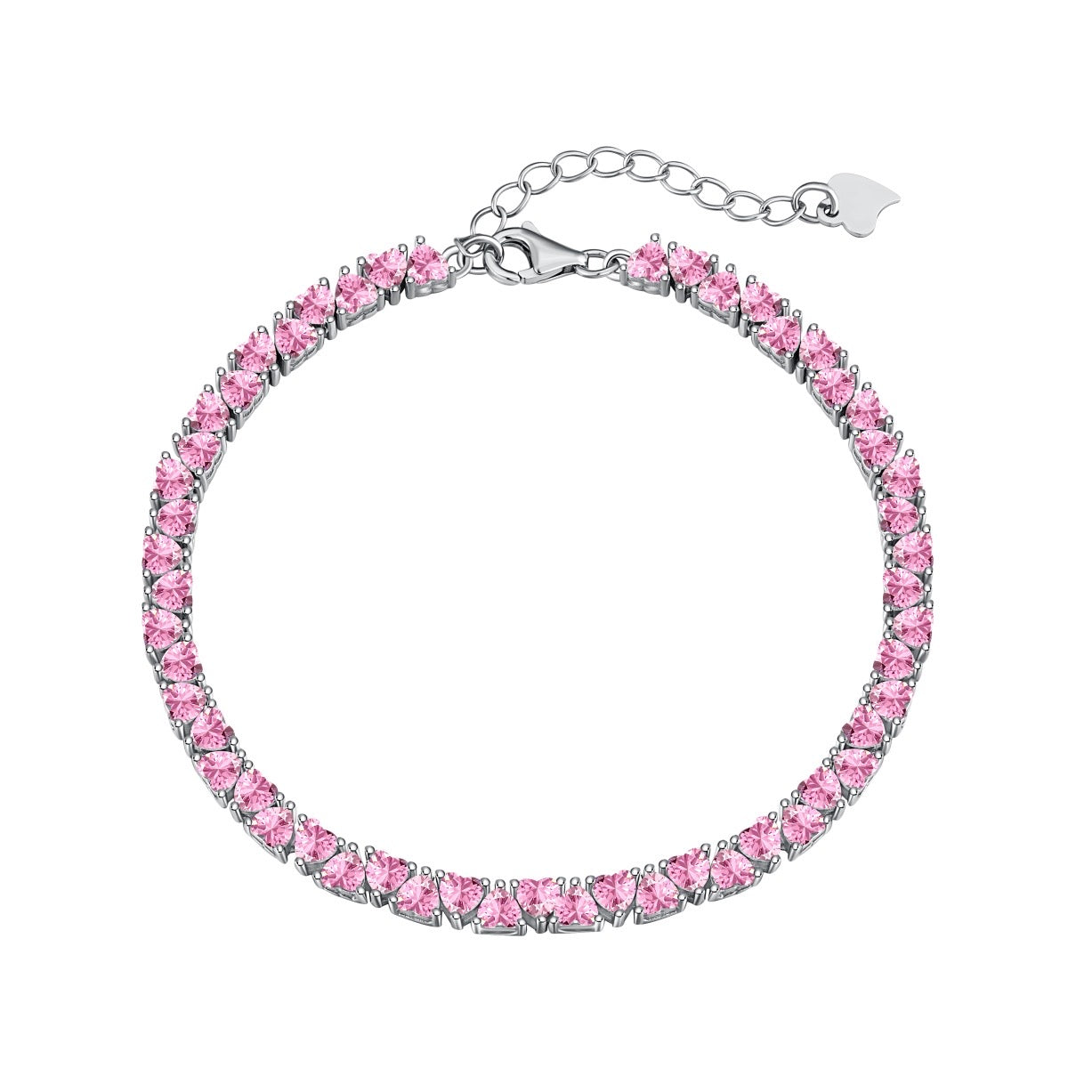 Bracciale cuori alterni rosa
