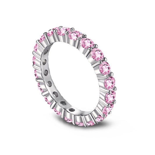 Fedina con zirconi medi rosa