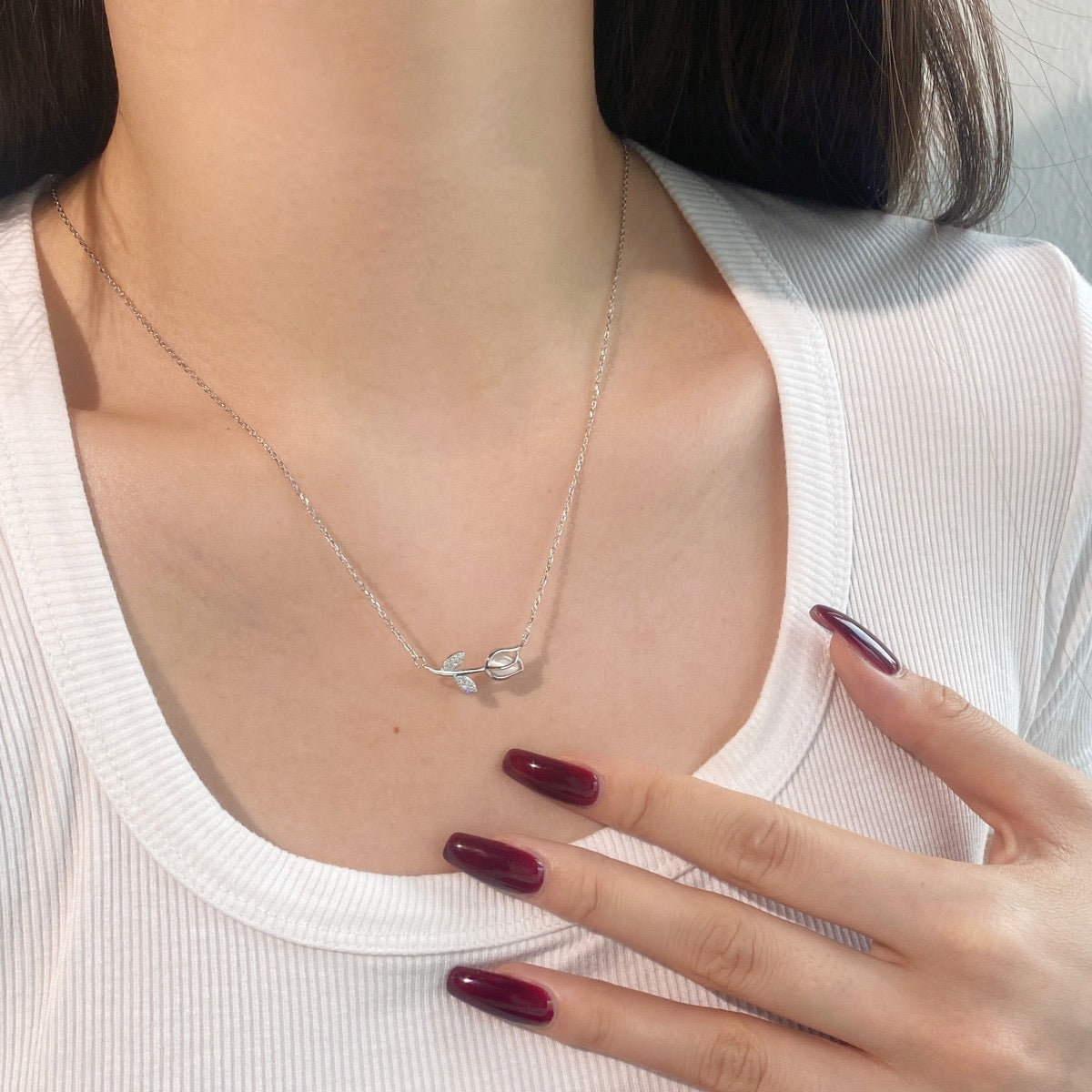 Collana con rosa
