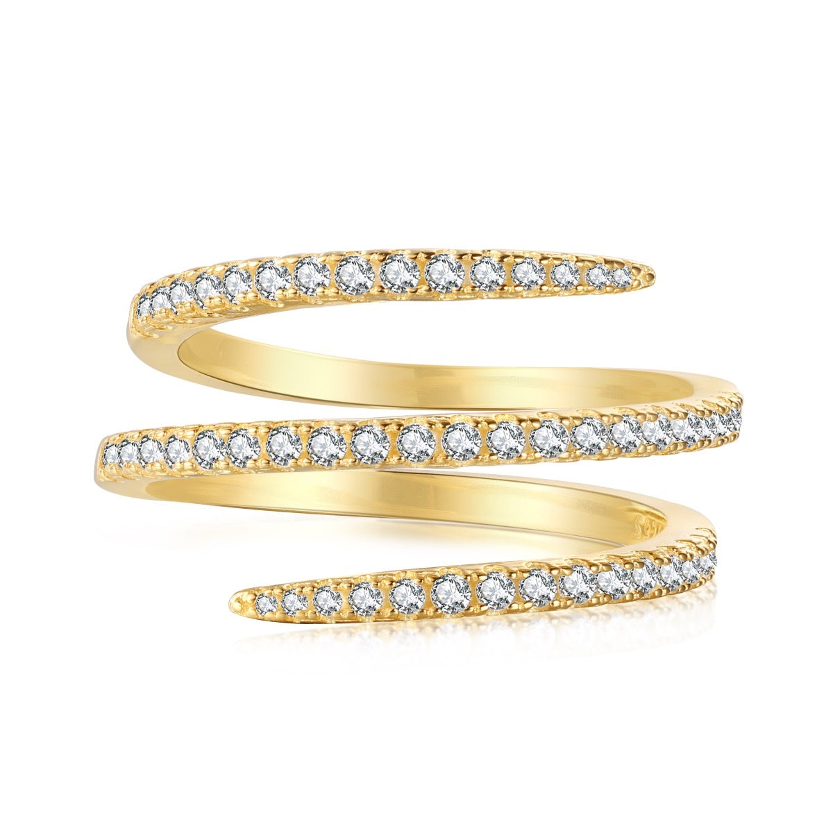 Anello arricciato con zirconi