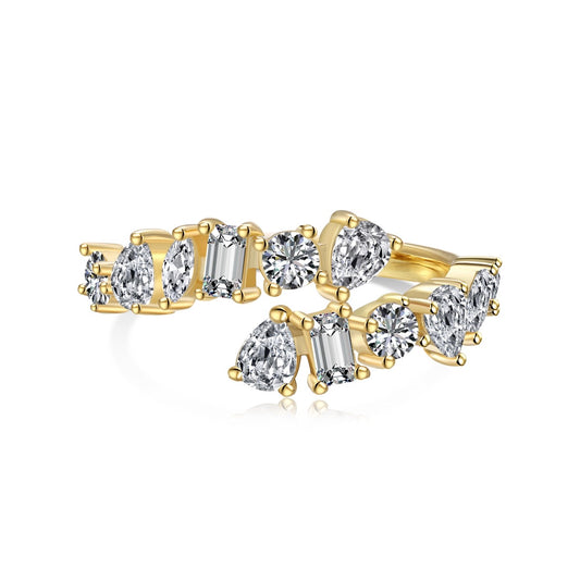 Anello regolabile con zirconi asimmetrici