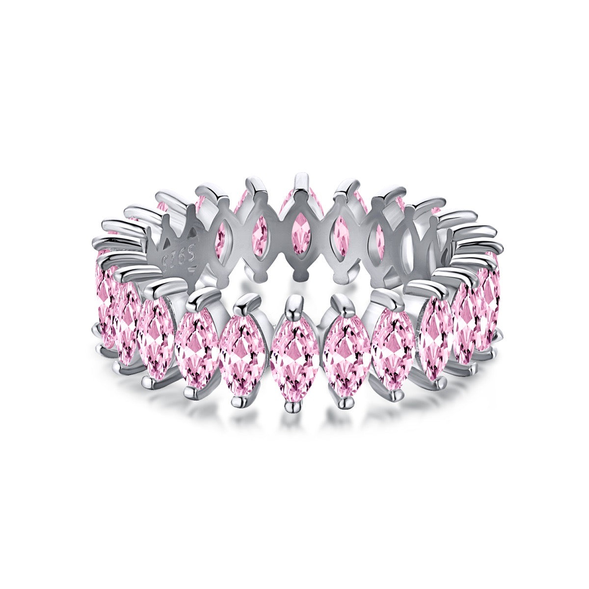 Anello con zirconi rosa