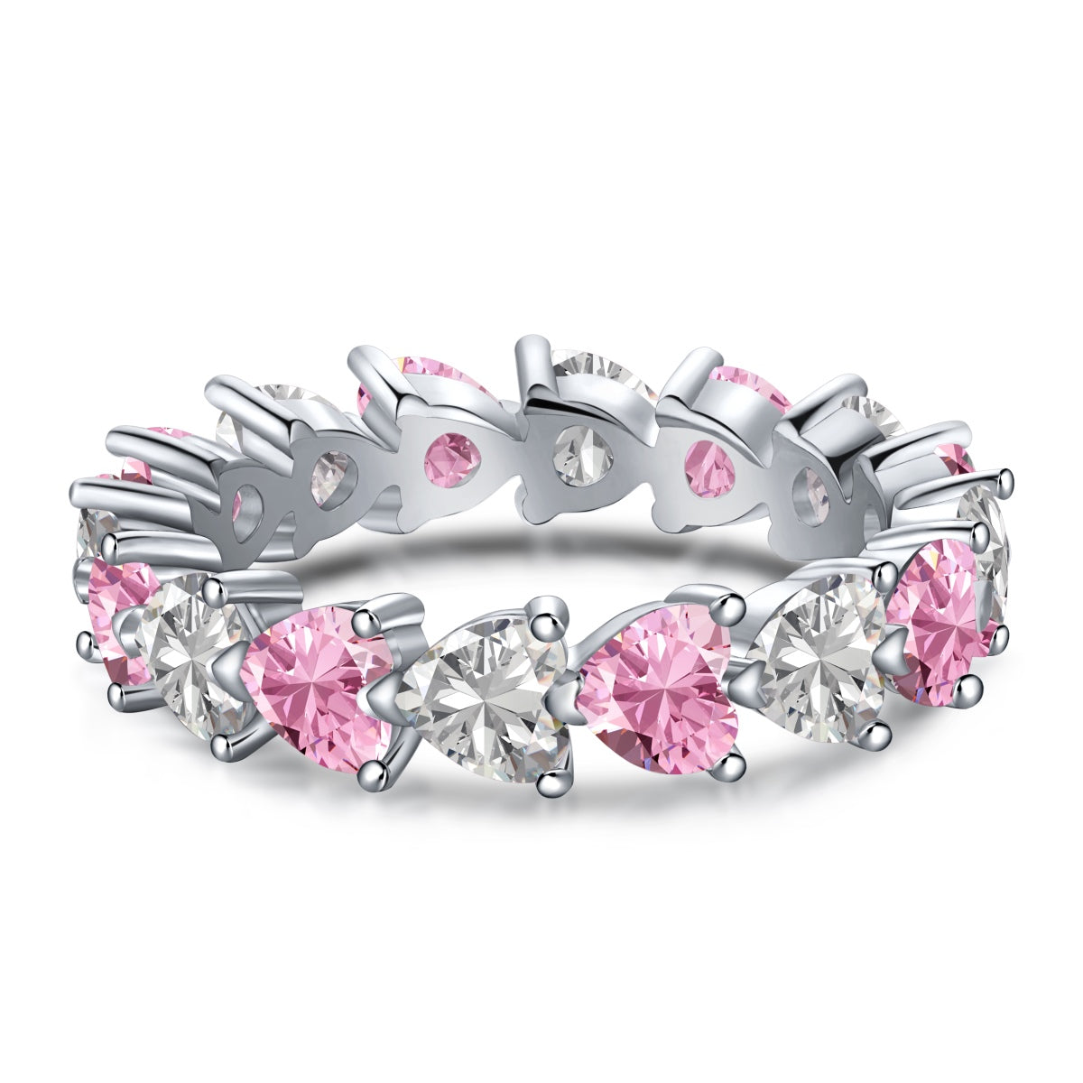 Anello cuori in zirconi