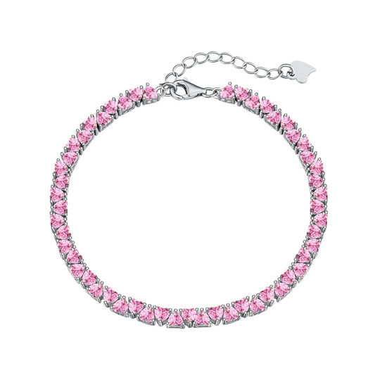 Bracciale cuori alterni rosa