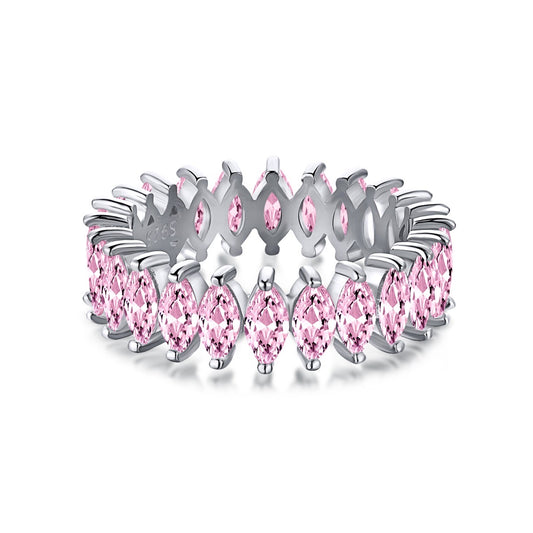 Anello con zirconi rosa