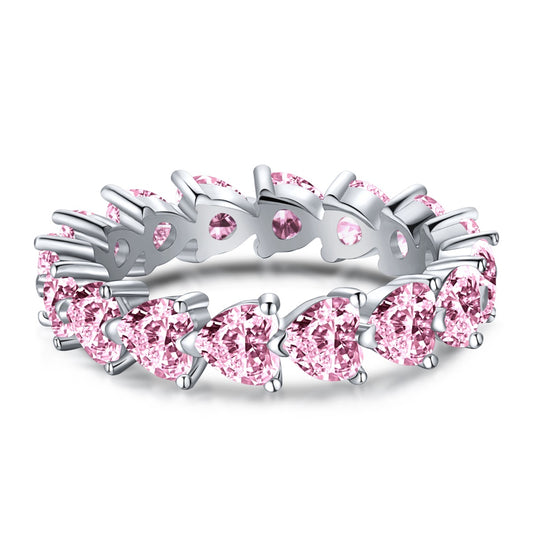 Anello cuori in zirconi